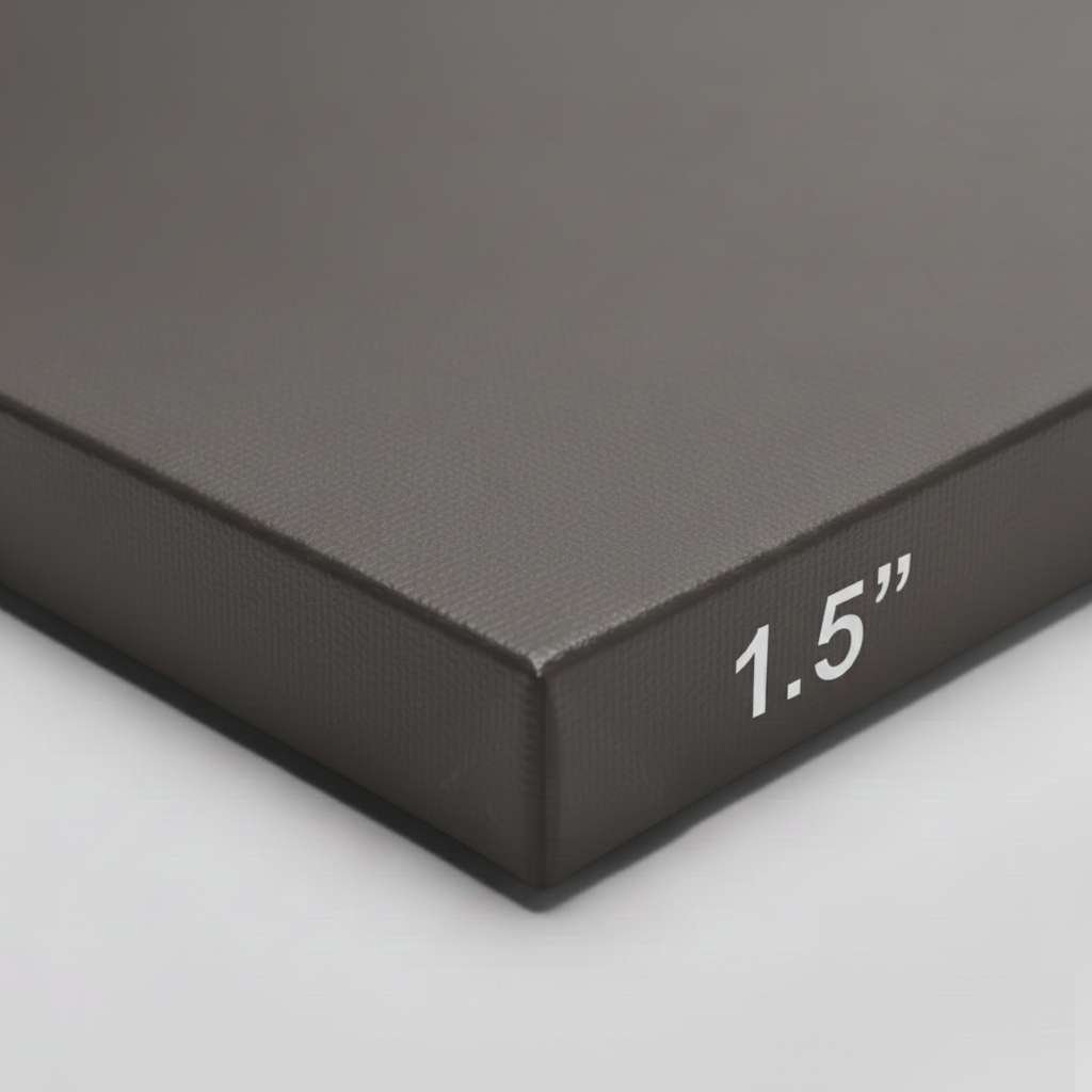 1.5 inch thick gallery wrap canvas featuring deep edges and premium profile