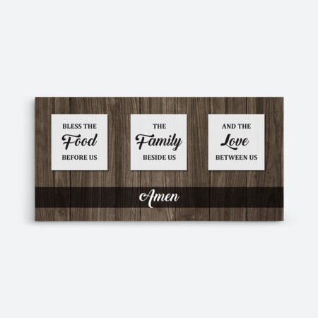 Bless the Food, Family, and Love Canvas Wall Art