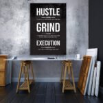 Hustle Grind Execution Wall Art