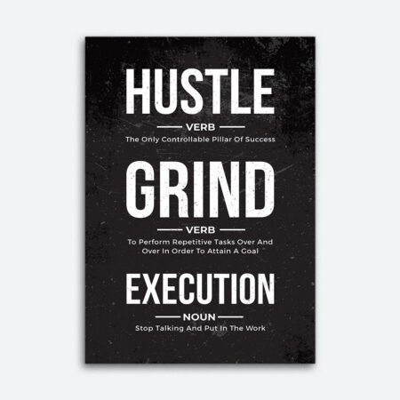 Hustle Grind Execution Wall Art