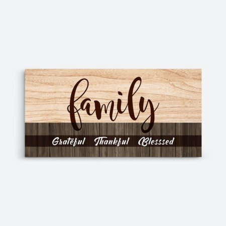 Family Grateful Thankful Wall Art Canvas