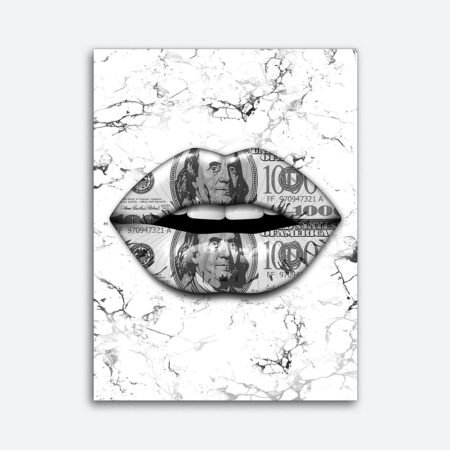 Marble Dollars Lips Wall Art