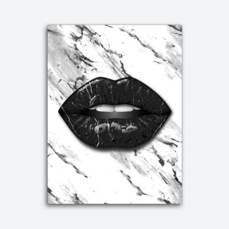 Marble Black Lips Wall Art