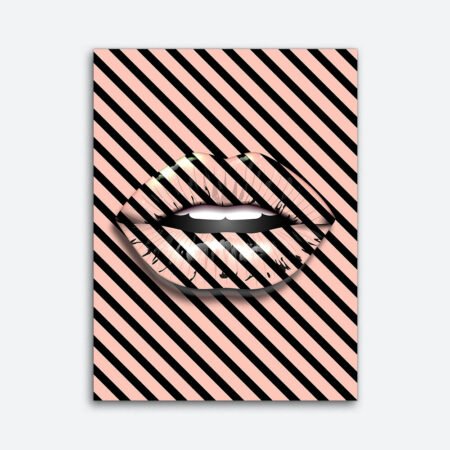 Pink Bars Lips Wall Art