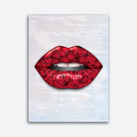 Red Rose Lips Wall Art