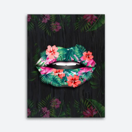 Tropical Green Lips Wall Art