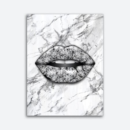 White Diamond Lips Wall Art
